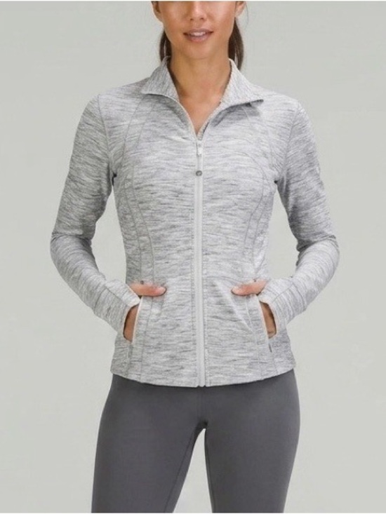 lululemon athletica Tops - Lululemon Define Jacket Space Dye Grey White Full Zip Athletic Size 4